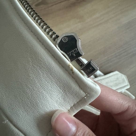 Rare Each x Other white genuine leather moto jacket lace ribbons small S $1885 - Picture 6 of 11